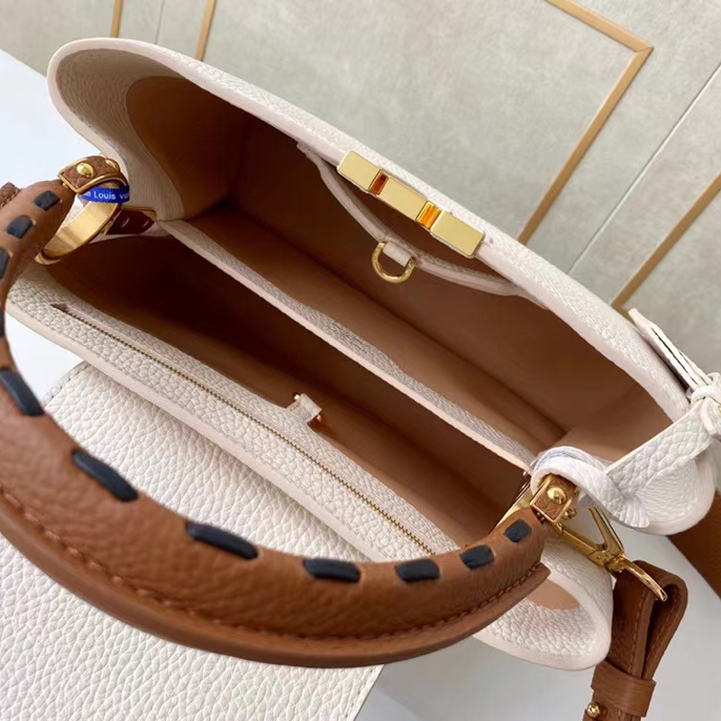 Louis Vuitton CAPUCINES MM  Handbag M58575 Cream